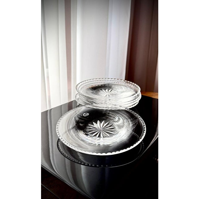 English Cut Glass Dessert Plates from Webb Corbett, 1950, Set of 5 For Sale - Image 10 of 14