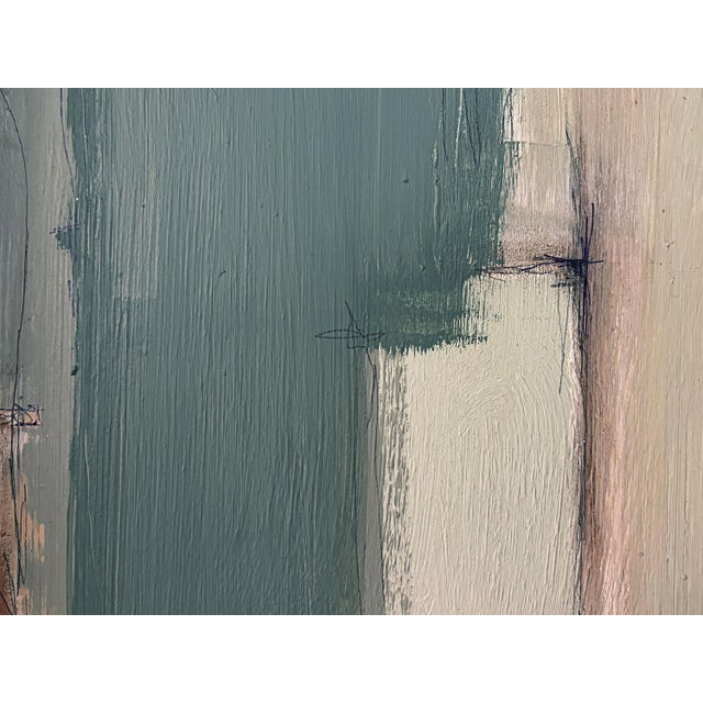 “Matcha" Abstract Art in Antique Frame, Transitional Living Room Art by JTS For Sale - Image 4 of 8