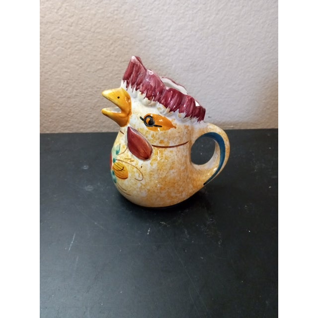 Ceramic 1980s Handpainted From Italy Rooster Creamers or Bud Vases - a Pair For Sale - Image 7 of 8