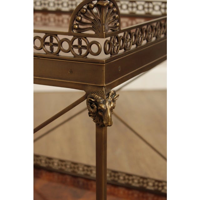 2010s Theodore Alexander 'Althorp' Regency Style Mahogany and Brass Two Tier Side Table For Sale - Image 10 of 13
