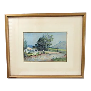 John Bulloch Souter 1890-1972 Original Watercolor Provincial Landscape Painting