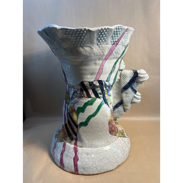 1990s Late 20th Century West Coast Style Post Modern Studio Ceramic Vessels Pair For Sale - Image 5 of 12