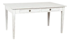 19th Century Swedish Gray Painted Two-Drawer Table or Writing Desk