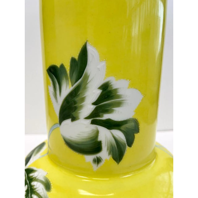 Hand Painted Porcelain Floral Inspired Vase For Sale - Image 4 of 4