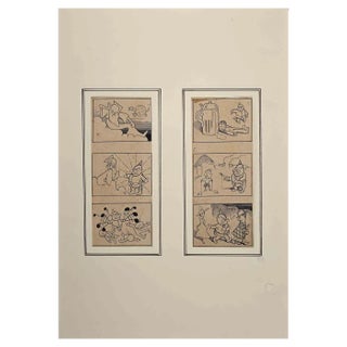 Filiberto Scarpelli, Story of a Boy, Pen Drawing, 1910 For Sale