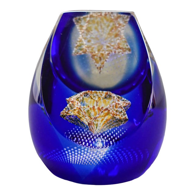 Caithness Scotland Star Reflection Signed Glass Paperweight Limited Ed. 38/650 For Sale