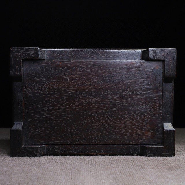 Wood Late 20th Century Wooden Tea Tray With Mother-of-Pearl Magpie and Plum Blossom Inlay For Sale - Image 7 of 9