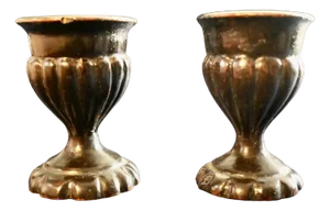 Antique Treenwear Gothic Oak Eggcups, 1890s, Set of 2
