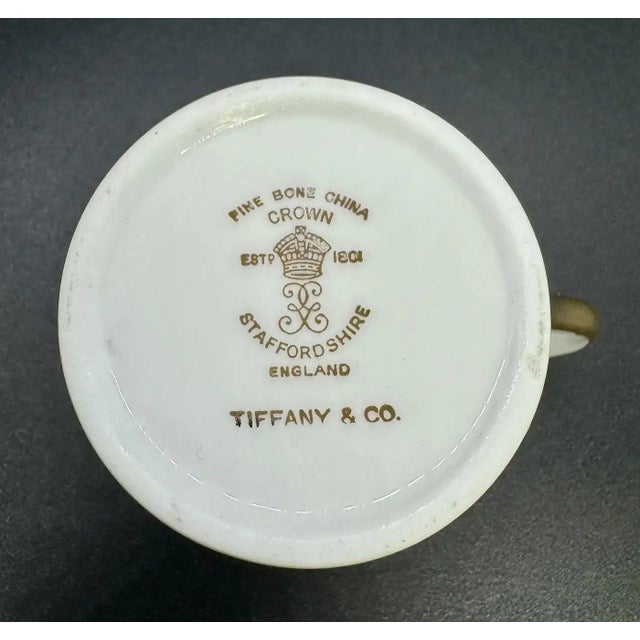 Tiffany and Co. Tiffany & Co Staffordshire Porcelain Tea Cups and Saucers, 12 Pieces For Sale - Image 4 of 11