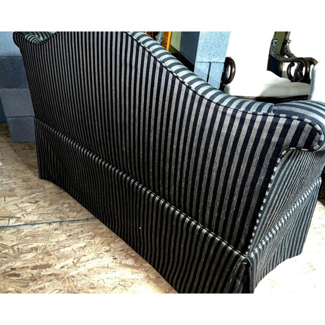 Late 20th Century Late 20th Century Edward Ferrell Skirted Camelback Settee For Sale - Image 5 of 8