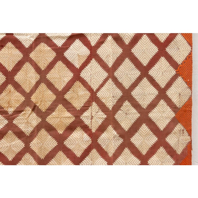 Fine Saffron Bagh Phulkari Silk Throw For Sale - Image 9 of 10