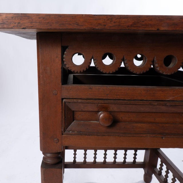 Early 20th Century One Drawer Table With Cutouts For Sale - Image 4 of 12