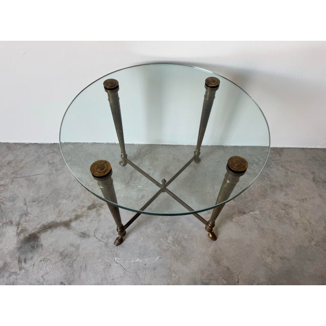 Italian Hollywood Regency Maison Jansen - End Table With Hoof Feet Detail For Sale - Image 4 of 10