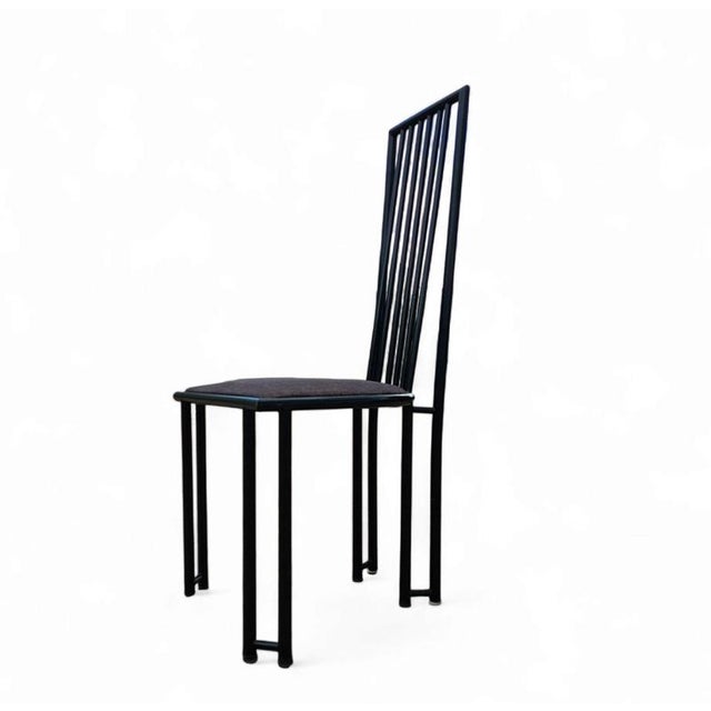 Black Postmodern Metal Chairs, 1980s, Set of 4 For Sale - Image 8 of 13