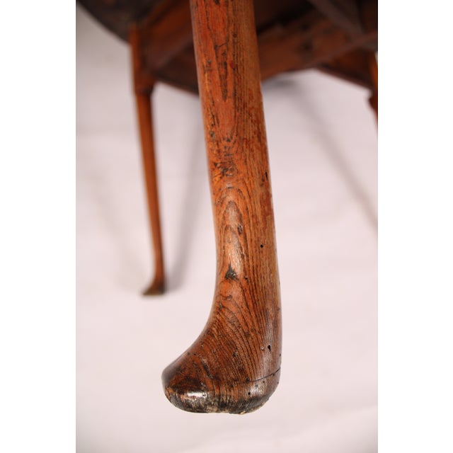 Brown Antique Queen Anne Style Oak Drop Leaf Table For Sale - Image 8 of 12