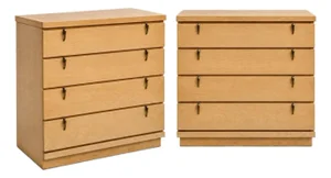 Mid-Century Modern Cerused Mahogany Chests Att. Johnson Carper - Pair