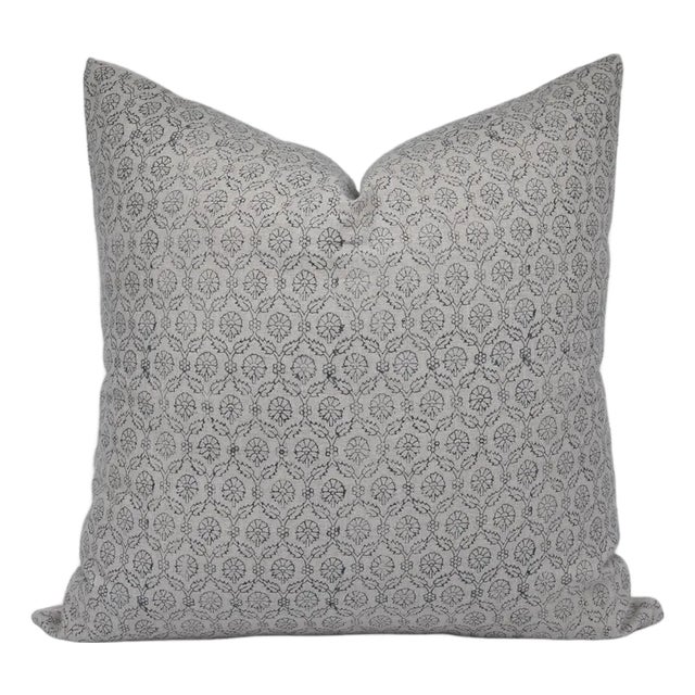 Fabdivine Handcrafted Block Print Cushion Cover 18x18 Inch Pure Linen- Shehnaz For Sale