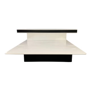 1980s Rougier Lacquer Platform Bed White With Ribbed Rubber Trim For Sale