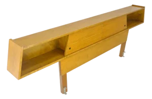 Edmund Spence Blond Birch 92" Long Headboard Bed w/ Storage Compartment c1960s