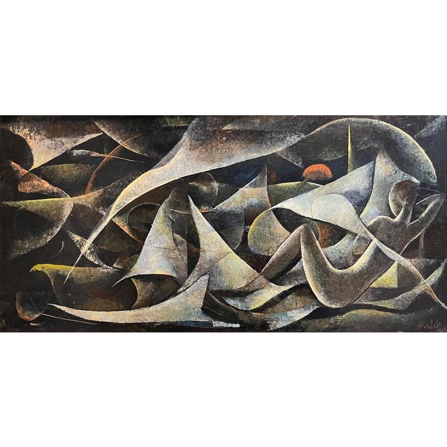 Vivaldo Martini, Abstract Composition No. 3, Oil on Masonite, 1960 For Sale - Image 12 of 12
