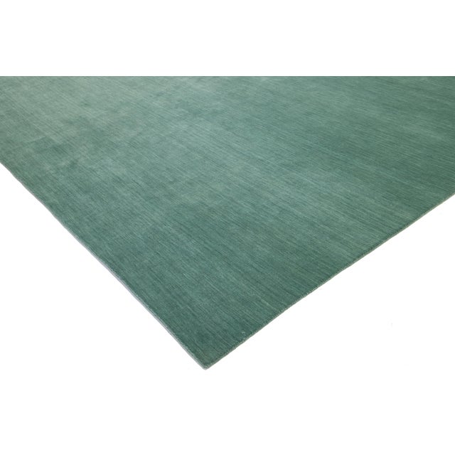 Green Modern Handmade Gabbeh Plush Wool Rug in Green by Apadana For Sale - Image 8 of 11