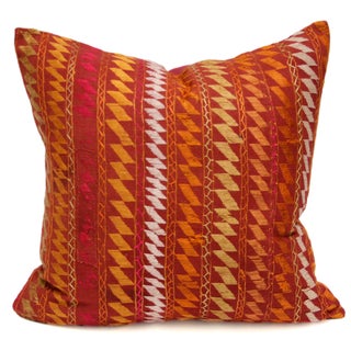 Ceremonial Bagh Phulkari Red Pillow For Sale