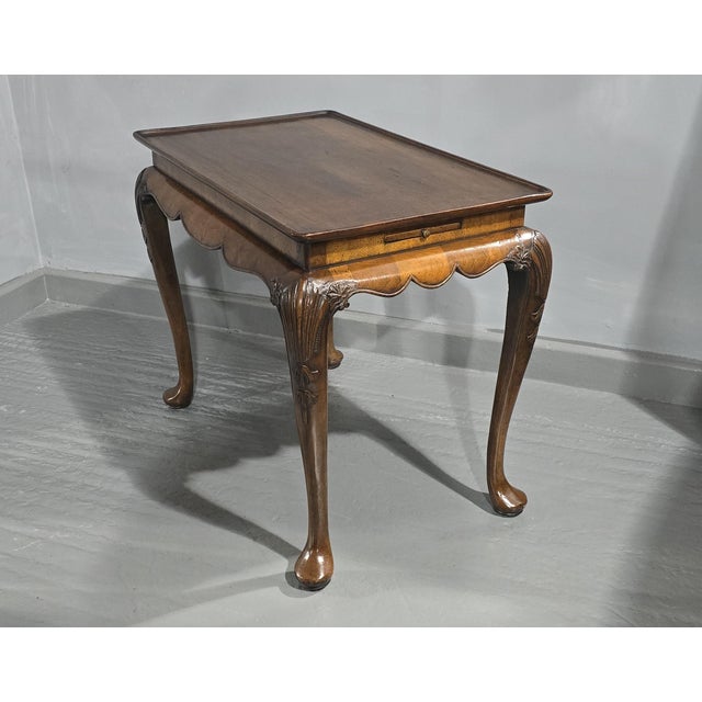 Wood Tray Topped Walnut Coffee Table, 1920s For Sale - Image 7 of 10