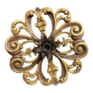 1990s Italian Wooden Ceiling Light Fixture