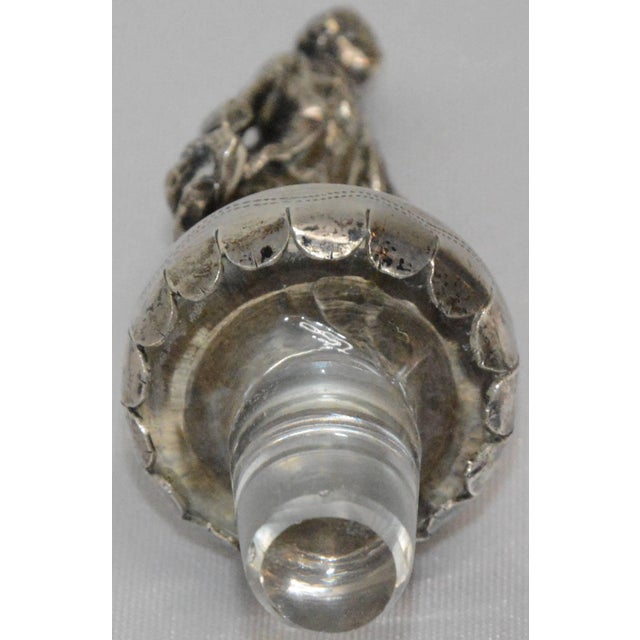 Victorian Silver and Engraved Crystal Decanter With Cordial Cups For Sale - Image 4 of 9