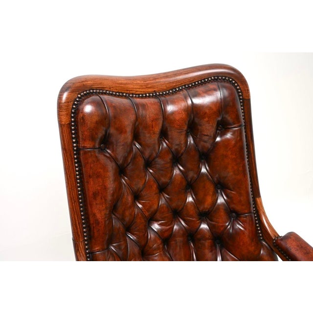 19th Century Antique William IV Leather Lounge Chair, 1830 For Sale - Image 5 of 11