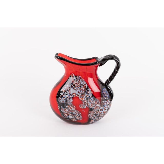Red Vintage Italian Murano Glass Pitcher, 1980s For Sale - Image 8 of 9