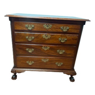 Antique Chippendale Style Ball and Claw Feet Mahogany 4 Drawer Chest of Dresser For Sale