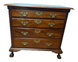 Antique Chippendale Style Ball and Claw Feet Mahogany 4 Drawer Chest of Dresser