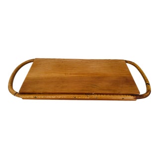 Vintage Rattan Cutting Board For Sale