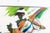A dynamic contemporary mixed-media painting depicting a female tennis player in motion, poised with racket extended during...