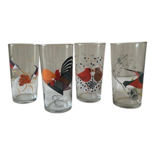 Mid Century Americana Birds Drinking Glasses- Set of 4 For Sale