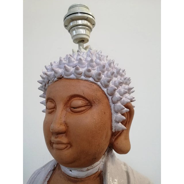 Large Ceramic Buddha Sculpture Lamp, 1970s For Sale - Image 10 of 18