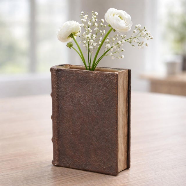 Traditional Decorative Book Vase 7.75"H For Sale - Image 3 of 4