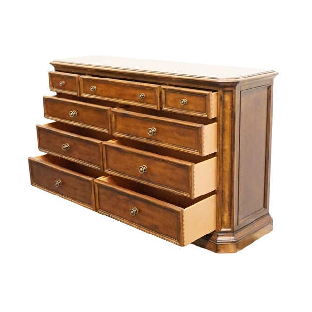 Wood Bernhardt Furniture Solid Cherry Italian Neoclassical Tuscan Style 68" Double Dresser 327-043 For Sale - Image 7 of 15