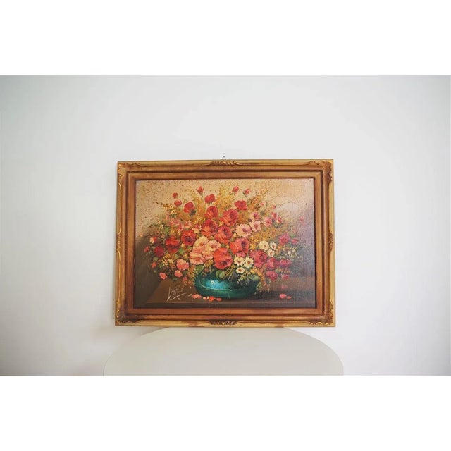 1930s Painted Floral Composition by Lina Rossi, 1930s For Sale - Image 5 of 17