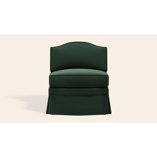 Olive Linen Felix Slipper Chair by Ceraudo For Sale - Image 5 of 7