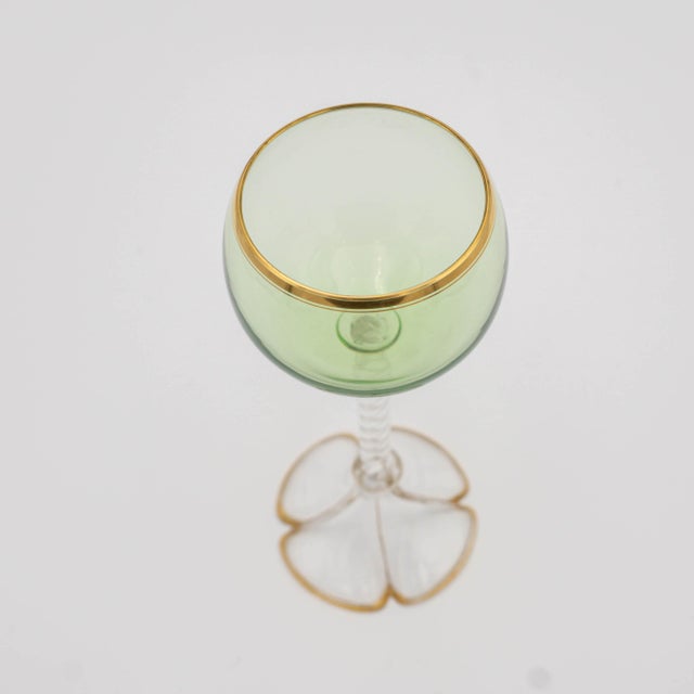 Early 1900s Twisted Stem Hand Blown Glass Cordials- Set of 8 For Sale - Image 9 of 11