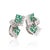Contemporary 1970s 1.30 Carat Emerald & Diamond in 14k White Gold Retro Style Stud Earrings, A Pair For Sale - Image 3 of 6
