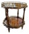 Vintage French Style Two-Tier Parquetry Side Table With Brass Gallery For Sale