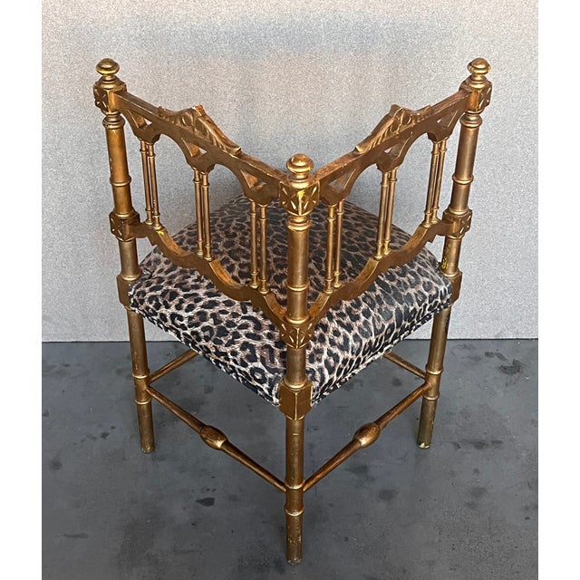Pair of French Provincial Gilded Wood Corner Chairs, Circa 1900 For Sale - Image 9 of 13