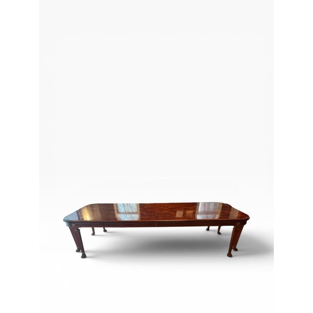 1990s Ultra-Rare Henredon Grand Provenance Neoclassical Dining Table – Fluted Legs & Claw Feet For Sale - Image 5 of 9