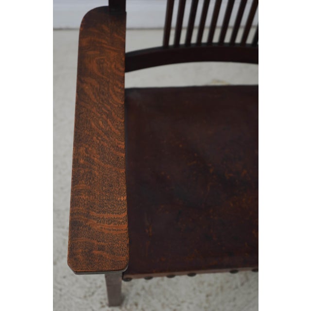 L&jg Stickley Mission Oak Spindle Back Armchair For Sale In Philadelphia - Image 6 of 18
