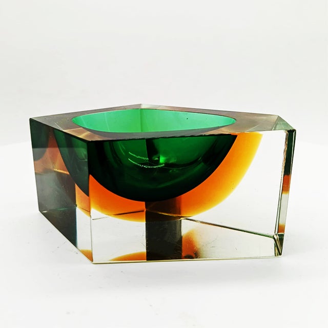 Vintage Italian Multifaceted Asymmetrical Ashtray in Murano Glass by Flavio Poli for Seguso, 1960s For Sale - Image 11 of 13