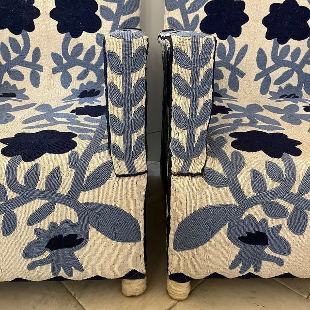 Hand Beaded Chairs - Set of 2 For Sale - Image 9 of 10