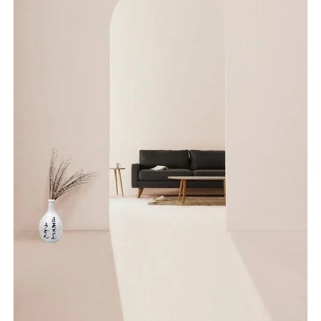 White Japanese Porcelain Bottle Vase Blue White Inscribed and Marked For Sale - Image 8 of 11